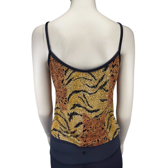 VINTAGE Y2K 90’s Textured‎ Leopard Black Zebra Print Metallic Shiny Thread sz S - Picture 7 of 9